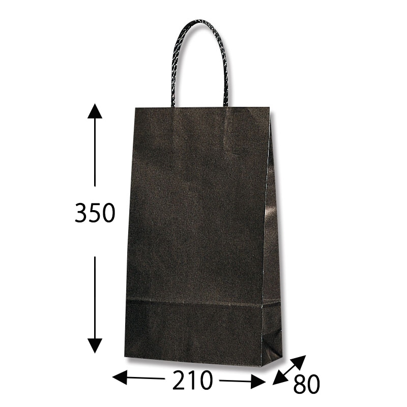 HEIKO 紙袋 スムースバッグ 4才 黒無地 25枚/袋