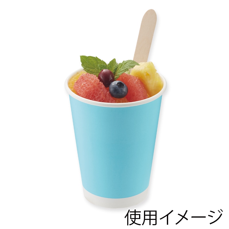 HEIKO 紙コップ(ペーパーカップ) アイス・ホット兼用 8オンス 口径80mm ライトブルー 50個/袋