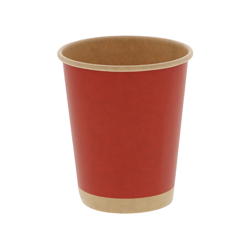 HEIKO 紙コップ(ペーパーカップ) アイス・ホット兼用 8オンス 口径80mm 未晒レッド 50個/袋