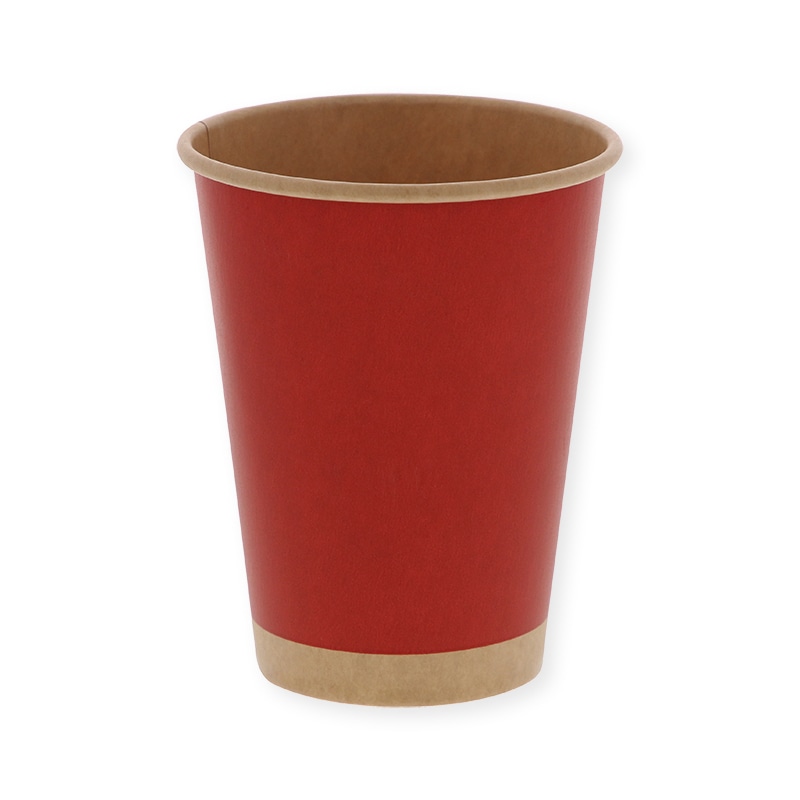 HEIKO 紙コップ(ペーパーカップ) アイス・ホット兼用 12オンス 口径90mm 未晒レッド 50個/袋