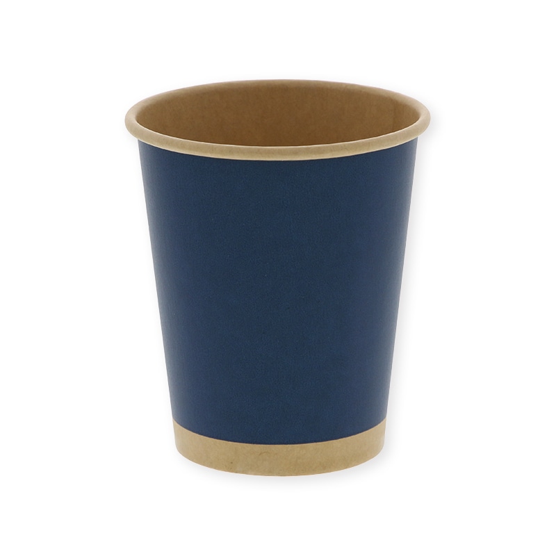 HEIKO 紙コップ(ペーパーカップ) アイス・ホット兼用 8オンス 口径80mm 未晒ネイビー 50個/袋