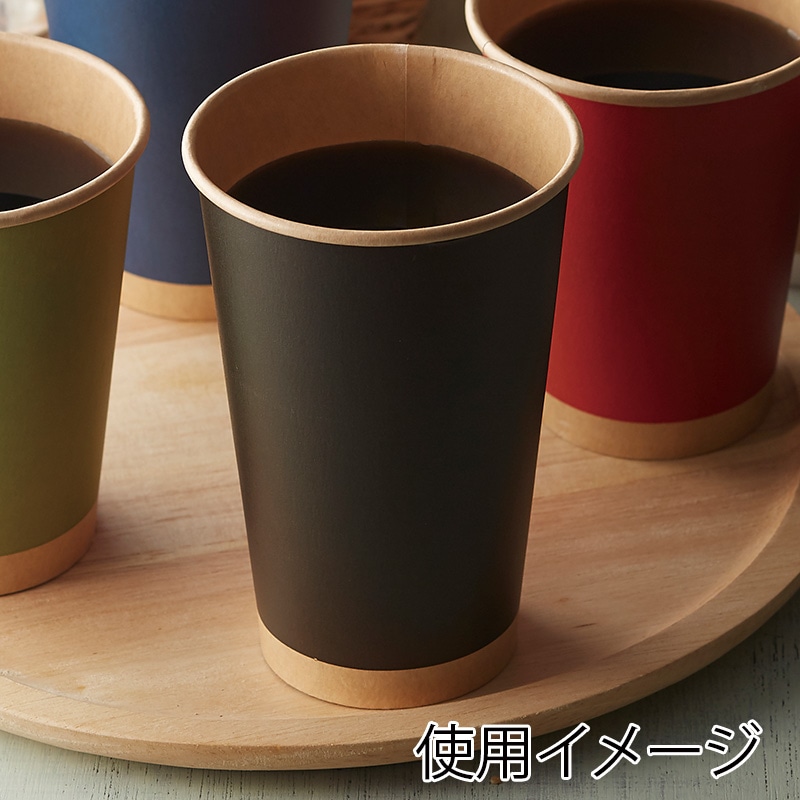 HEIKO 紙コップ(ペーパーカップ) アイス・ホット兼用 16オンス 口径90mm 未晒ブラック 25個/袋