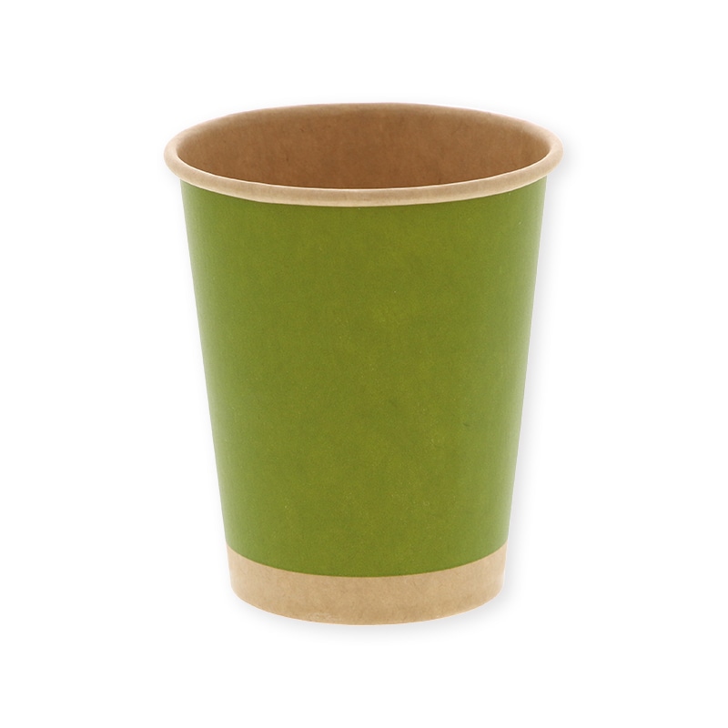 HEIKO 紙コップ(ペーパーカップ) アイス・ホット兼用 8オンス 口径80mm 未晒まっちゃ 50個/袋