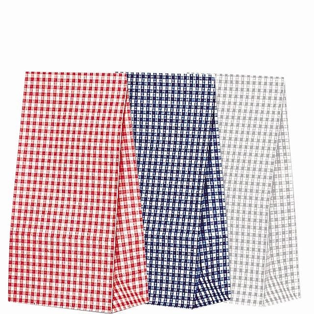 HEIKO 角底袋 ファンシーバッグ S3 ギンガムミニ 青 100枚/袋