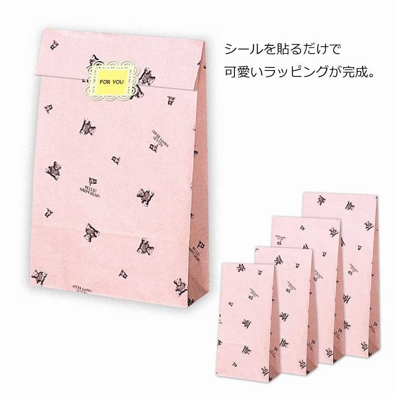 HEIKO 角底袋 ファンシーバッグ S3 ハッピーベア 100枚/袋