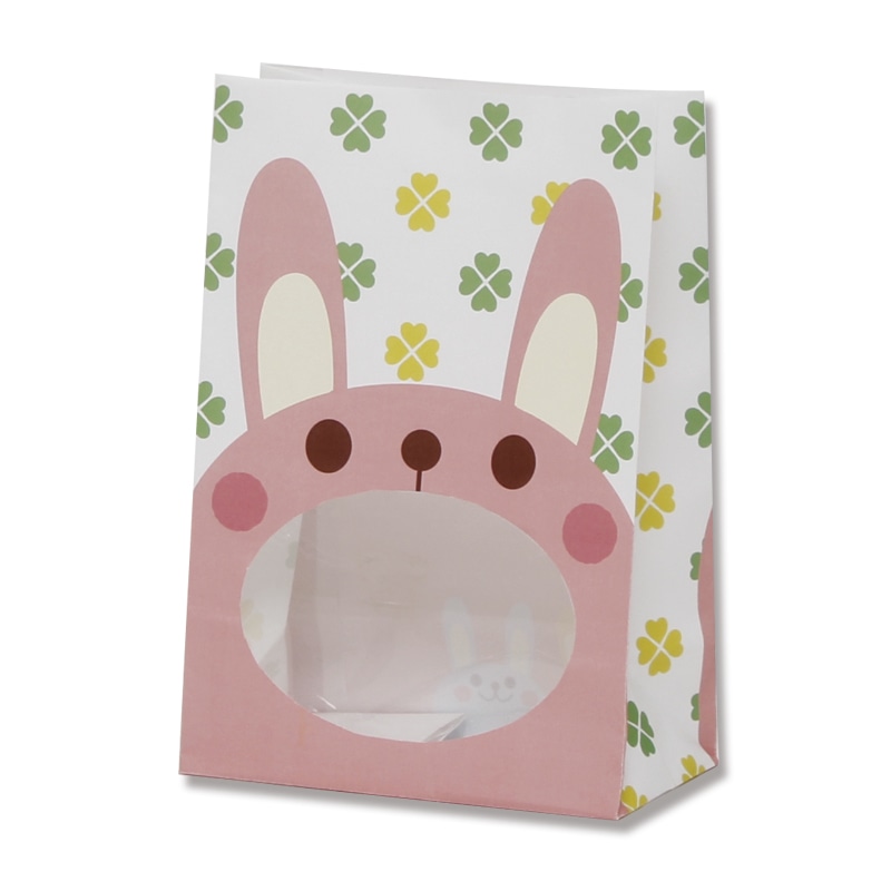 HEIKO 紙袋 窓付袋(内側ラミネート) パックンバッグ S1F ウサギ 50枚/袋
