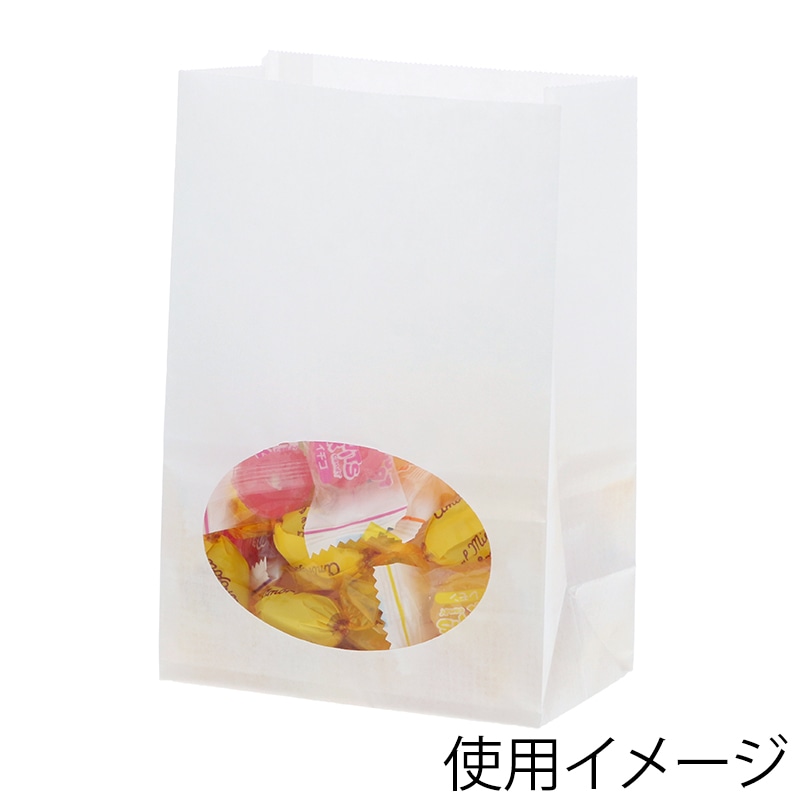 HEIKO 紙袋 窓付袋(内側ラミネート) S1F 白無地 50枚/袋