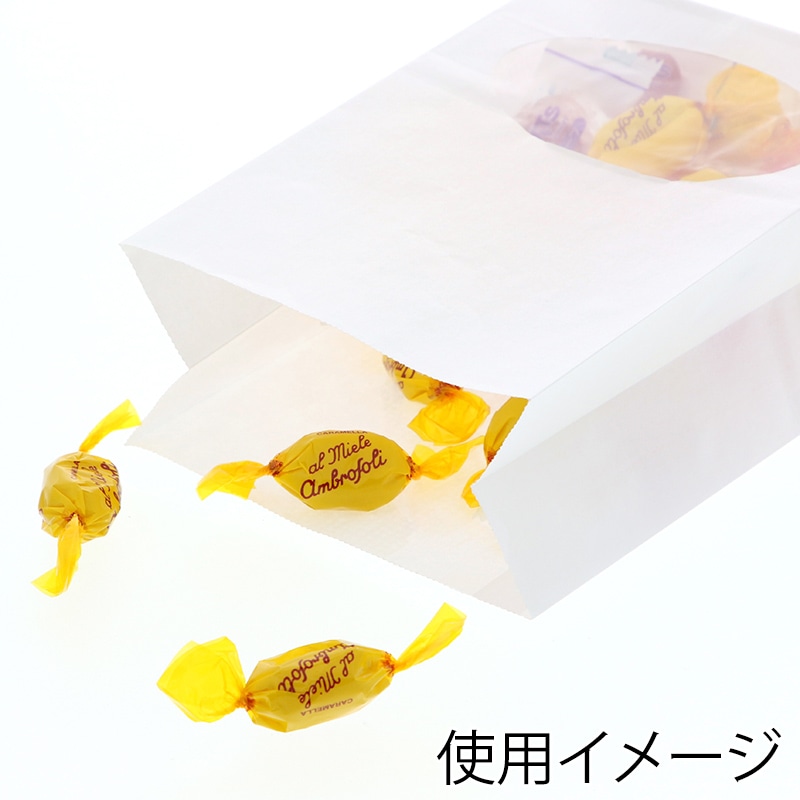 HEIKO 紙袋 窓付袋(内側ラミネート) S1F 白無地 50枚/袋