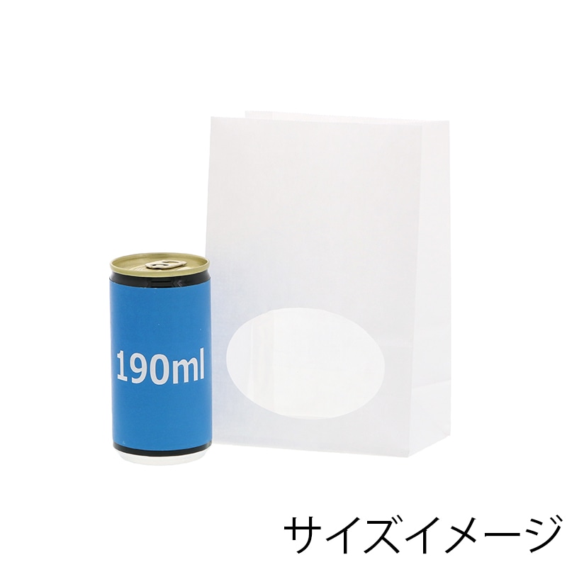 HEIKO 紙袋 窓付袋(内側ラミネート) S1F 白無地 50枚/袋
