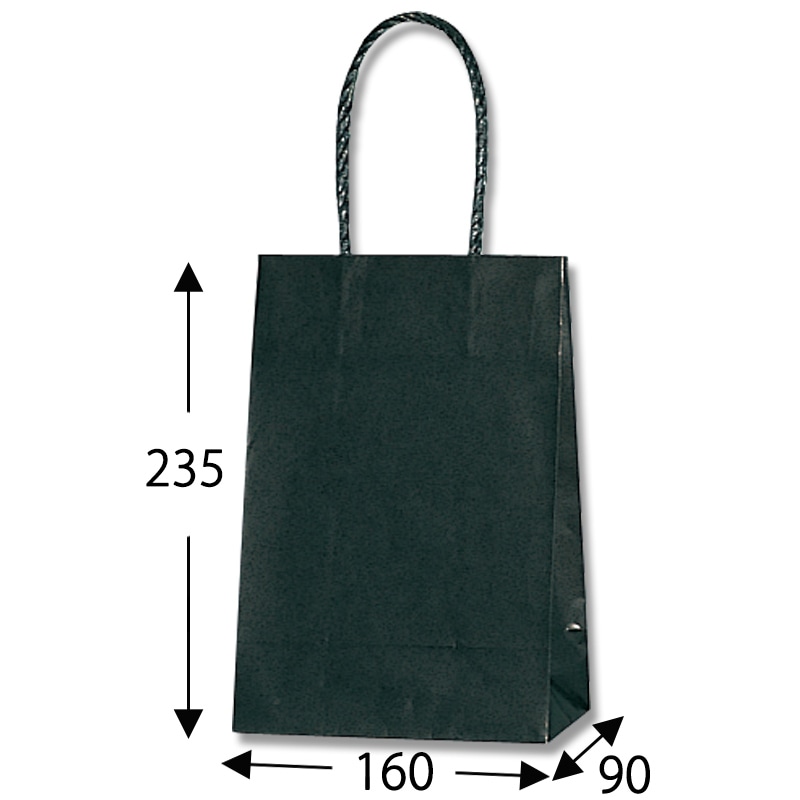 HEIKO 紙袋 スムースバッグ 16-2 黒無地 25枚/袋