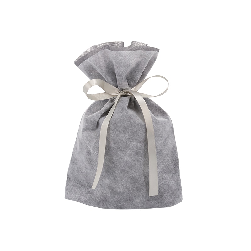 HEIKO 不織布巾着袋 Fバッグ Wシャンテタイプ S グレー 10枚/袋