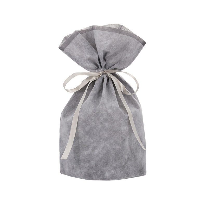 HEIKO 不織布巾着袋 Fバッグ Wシャンテタイプ M グレー 10枚/袋