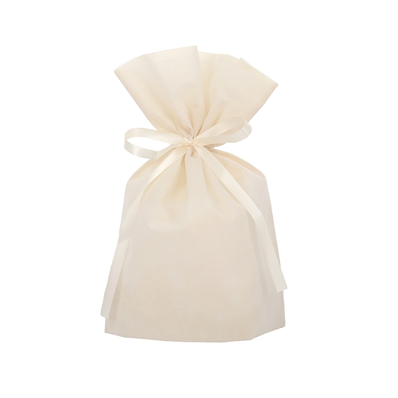 HEIKO 不織布巾着袋 Fバッグ Wシャンテタイプ M アイボリー 10枚/袋