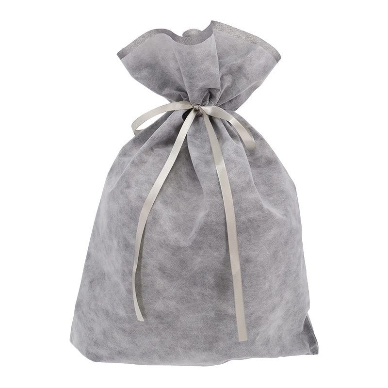 HEIKO 不織布巾着袋 Fバッグ Wシャンテタイプ LL グレー 5枚/袋