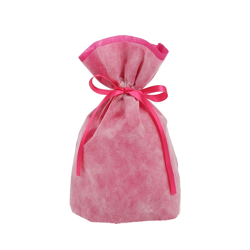 HEIKO 不織布巾着袋 Fバッグ Wシャンテタイプ S 無地 ピンク 10枚/袋