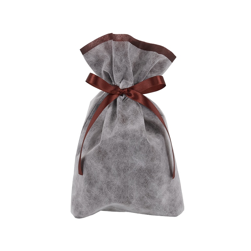 HEIKO 不織布巾着袋 Fバッグ Wシャンテタイプ S 無地 ブラウン 10枚/袋