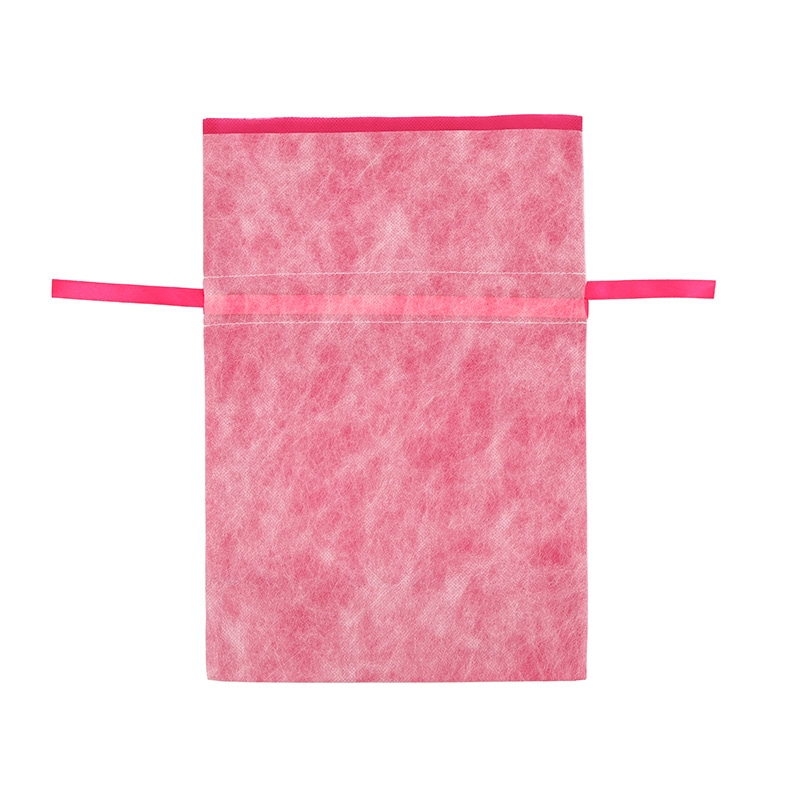 HEIKO 不織布巾着袋 Fバッグ Wシャンテタイプ M 無地 ピンク 10枚/袋