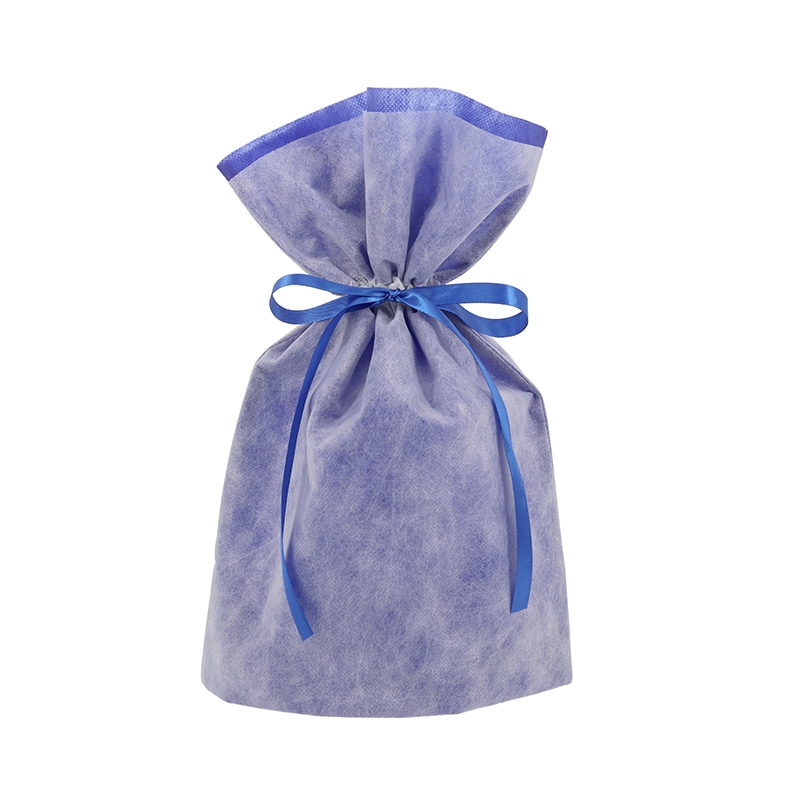 HEIKO 不織布製巾着袋 Fバッグ Wシャンテタイプ M 無地ネイビー 10枚/袋