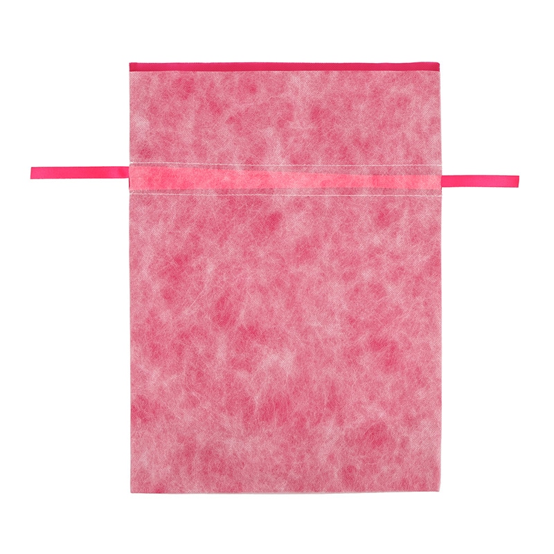 HEIKO 不織布製巾着袋 Fバッグ Wシャンテタイプ L 無地ピンク 10枚/袋