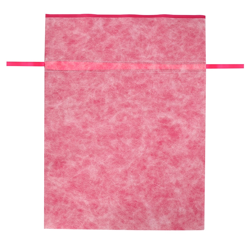 HEIKO 不織布巾着袋 Fバッグ Wシャンテタイプ LL 無地 ピンク 5枚/袋