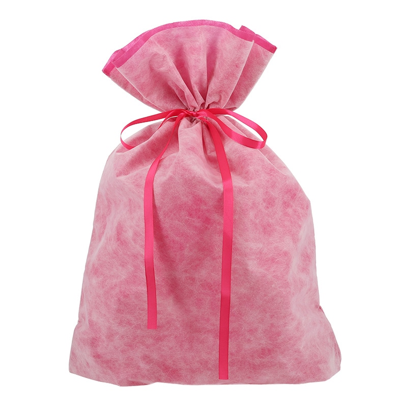 HEIKO 不織布巾着袋 Fバッグ Wシャンテタイプ LL 無地 ピンク 5枚/袋