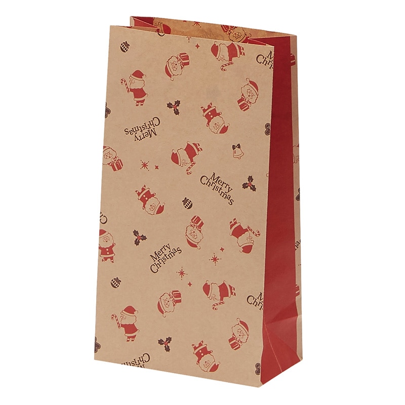 HEIKO クリスマス角底袋 ファンシーバッグ S4 まめまめサンタ 50枚/袋