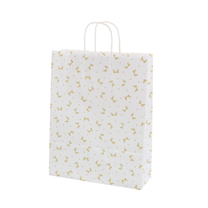 HEIKO 紙袋 25チャームバッグ 25CB 2才 ニューリボン 金 50枚/袋