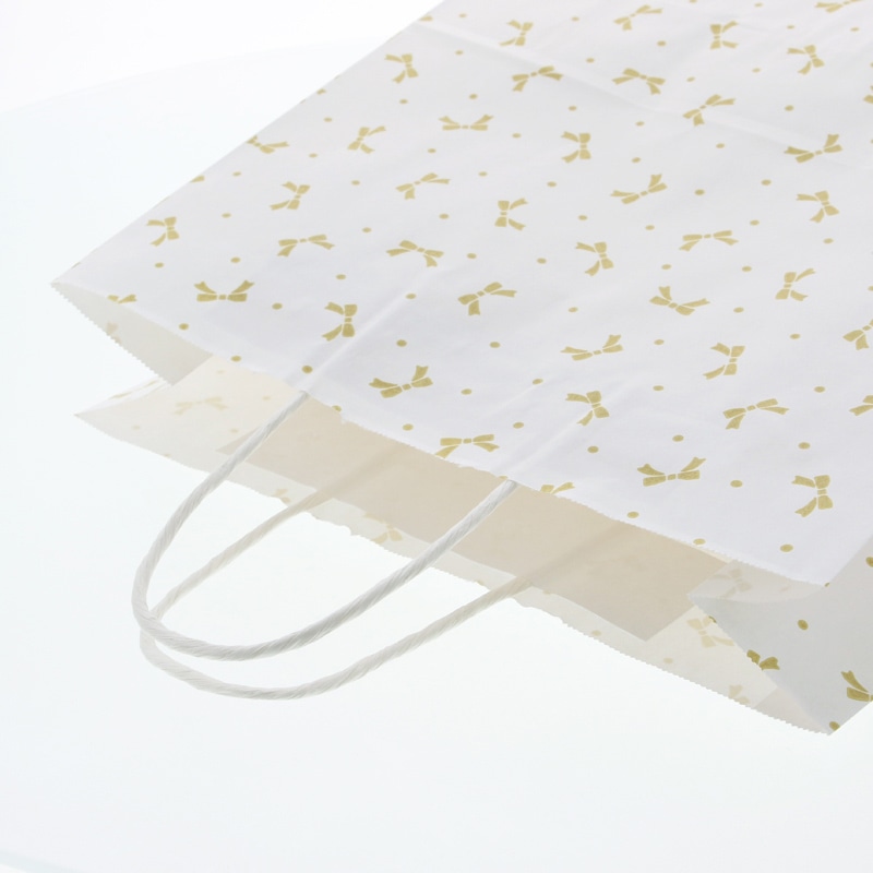 HEIKO 紙袋 25チャームバッグ 25CB 3才 ニューリボン 金 50枚/袋