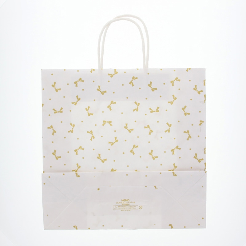 HEIKO 紙袋 25チャームバッグ 25CB 3才 ニューリボン 金 50枚/袋