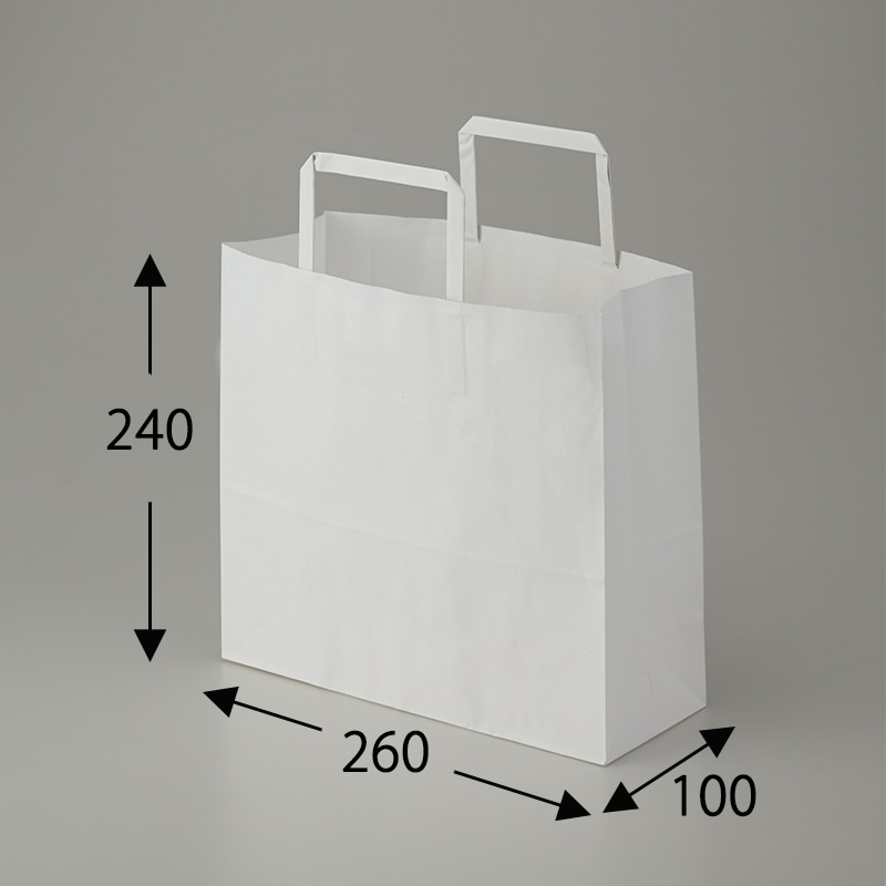 HEIKO 紙袋 H25チャームバッグ 26-1(平手) 晒白無地 50枚/袋 003267300