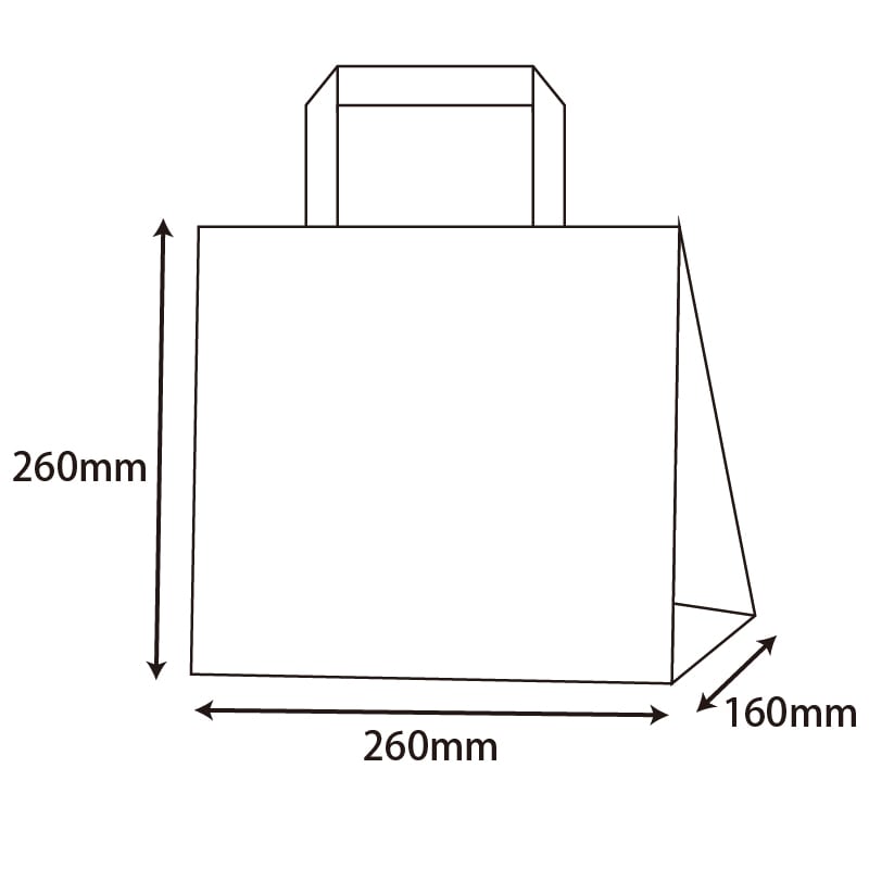 HEIKO 紙袋 H25チャームバッグ E判(平手) 晒白無地 50枚/袋 003274020
