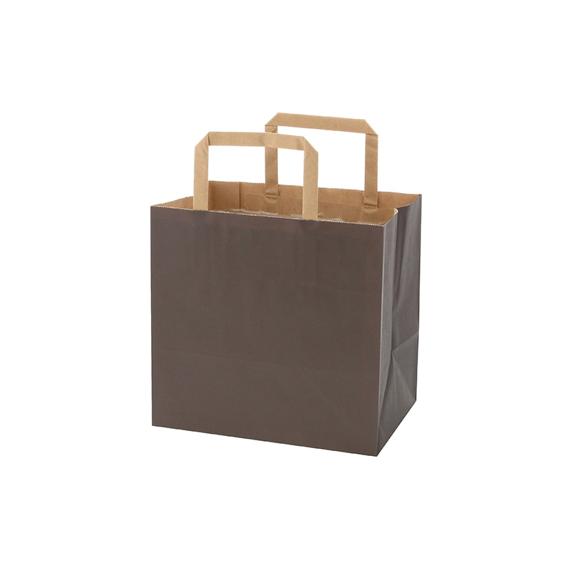 HEIKO 紙袋 Hフラットチャームバッグ 220-1(平手) 未晒ブラウン 無地 50枚/袋