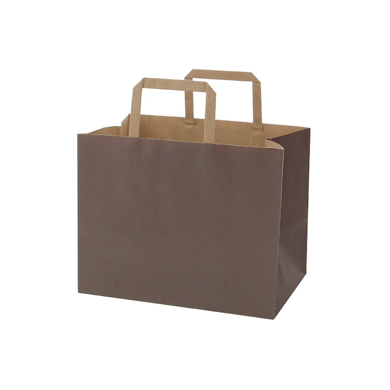 HEIKO 紙袋 Hフラットチャームバッグ 280-1(平手) 未晒ブラウン 無地 50枚/袋