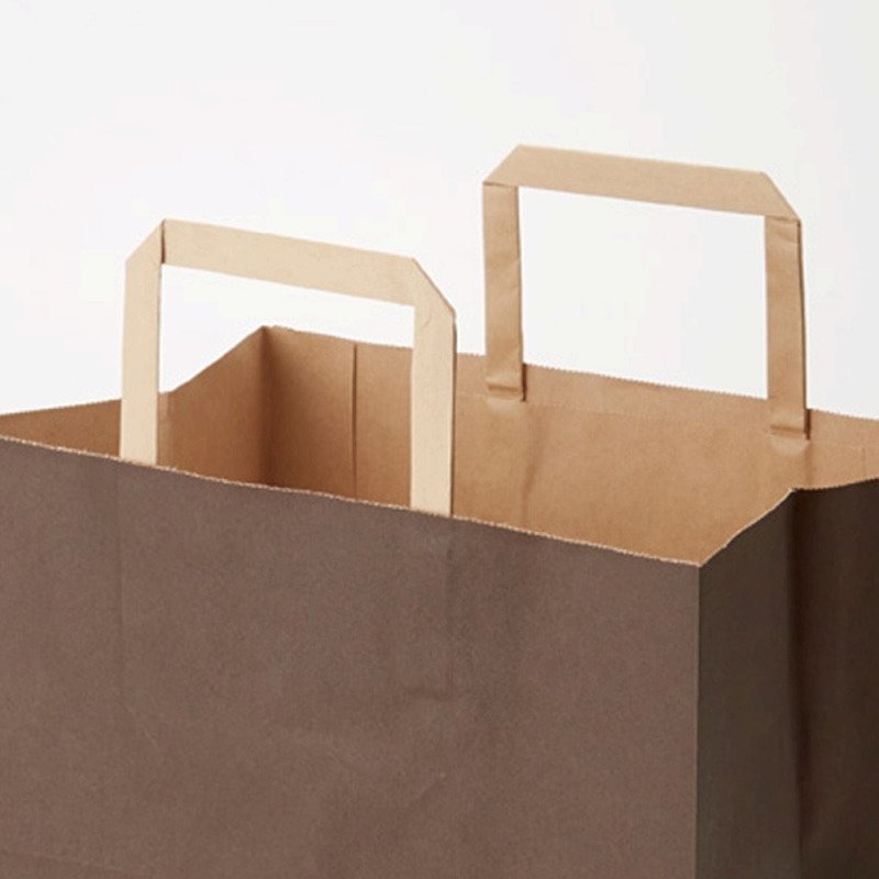 HEIKO 紙袋 Hフラットチャームバッグ 280-1(平手) 未晒ブラウン 無地 50枚/袋