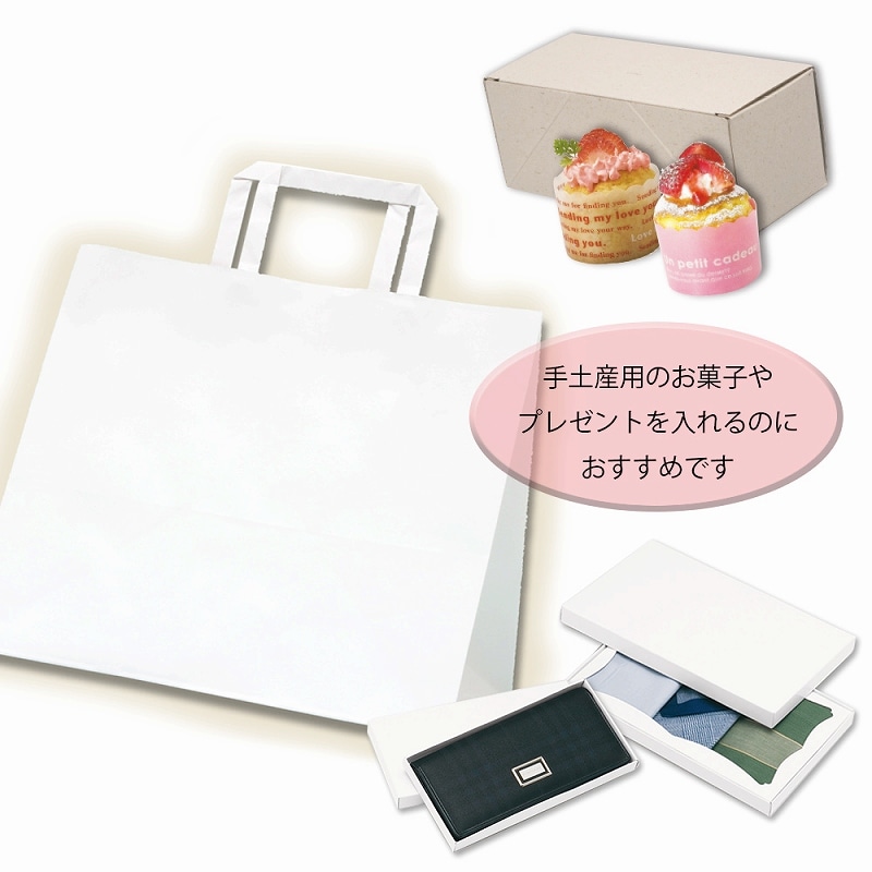 HEIKO 紙袋 Hフラットチャームバッグ 300-1(平手) N白無地 50枚/袋