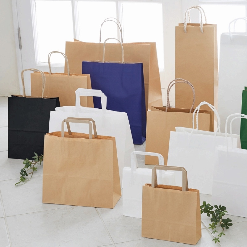 HEIKO 紙袋 Hフラットチャームバッグ 300-1(平手) N白無地 50枚/袋