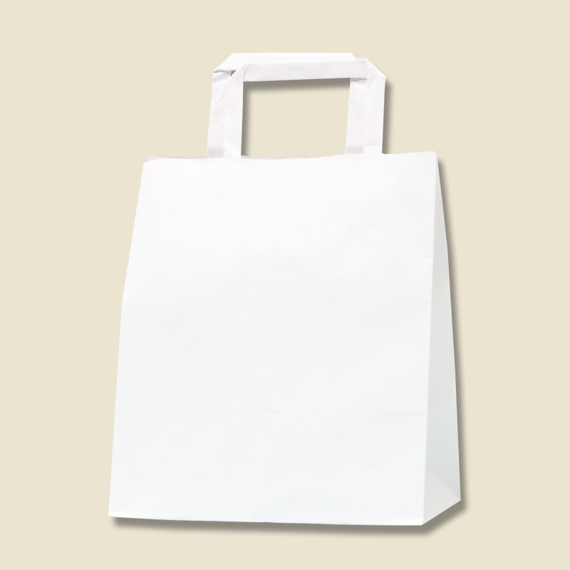 HEIKO 紙袋 Hフラットチャームバッグ 220-2(平手) N白無地 50枚/袋