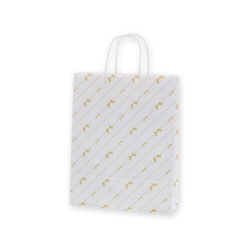 >HEIKO 紙袋 25チャームバッグ 25CB MS1 斜線リボン 50枚/袋