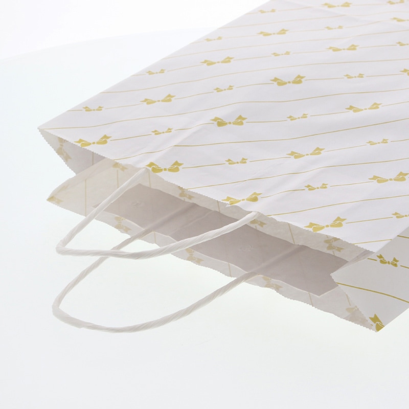 HEIKO 紙袋 25チャームバッグ 25CB MS1 斜線リボン 50枚/袋