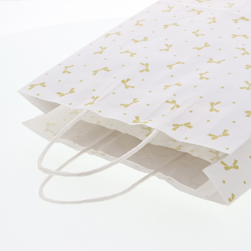 HEIKO 紙袋 25チャームバッグ 25CB MS1 ニューリボン 金 50枚/袋