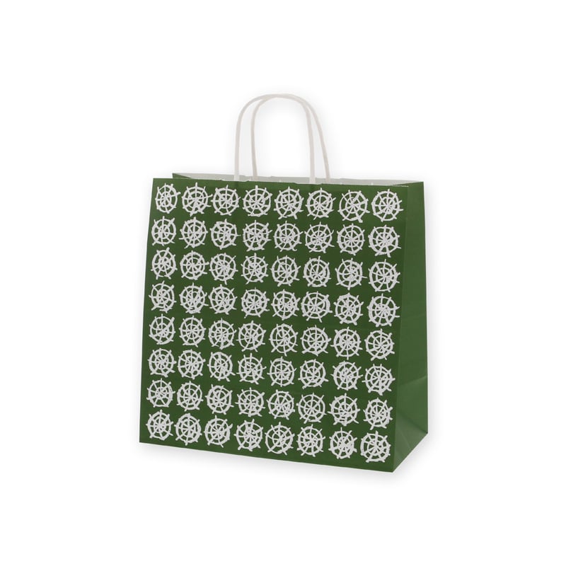HEIKO 紙袋 25チャームバッグ 25CB W 和風 緑 50枚/袋