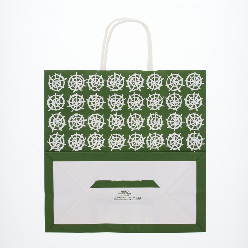 HEIKO 紙袋 25チャームバッグ 25CB W 和風 緑 50枚/袋