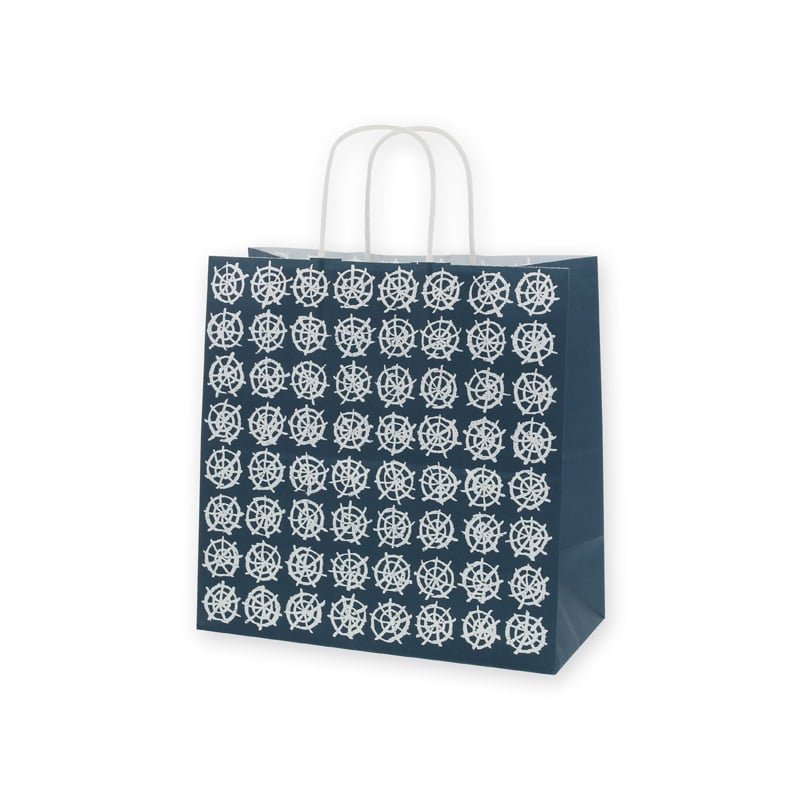 HEIKO 紙袋 25チャームバッグ 25CB W 和風 紺 50枚/袋