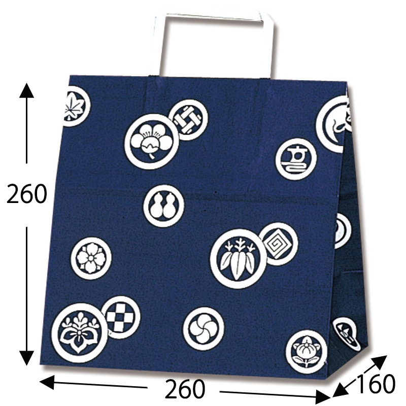 HEIKO 紙袋 H25チャームバッグ E(平手) 紋所 50枚/袋