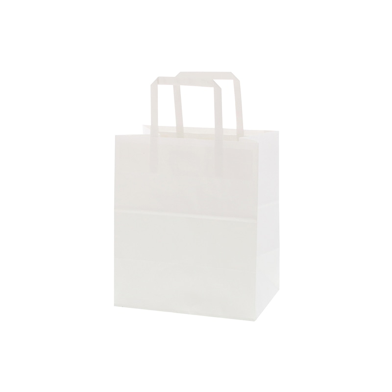 SWAN 紙袋 Nフラットチャームバッグ 220-2(平手) 晒白無地 50枚/袋