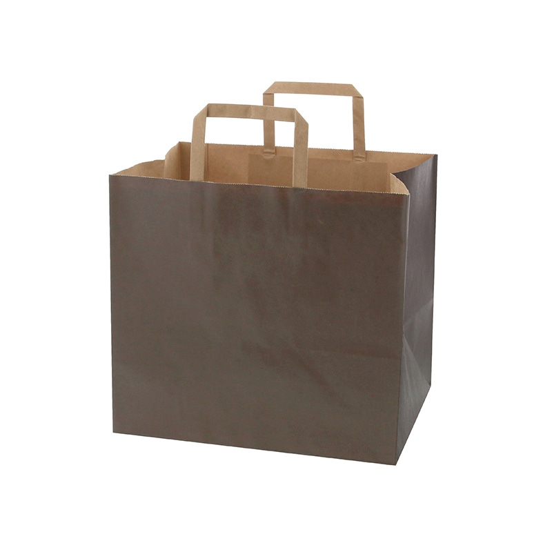 HEIKO 紙袋 Hフラットチャームバッグ 300-1(平手) 未晒ブラウン 無地 50枚/袋