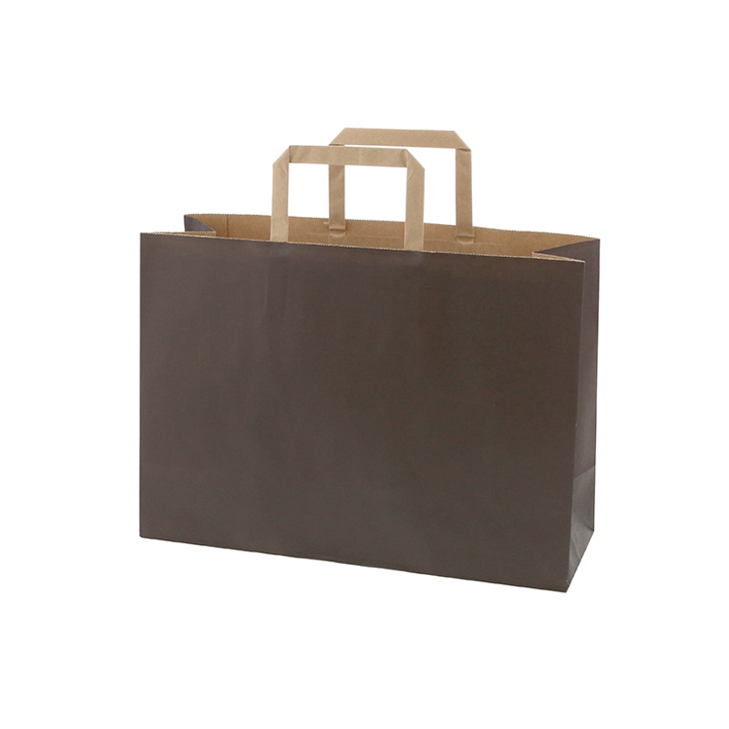 HEIKO 紙袋 Hフラットチャームバッグ 340-1(平手) 未晒ブラウン 無地 50枚/袋