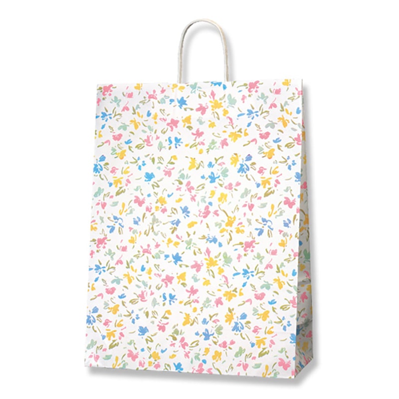 HEIKO 紙袋 25チャームバッグ 25CB カスタムB ペールフラワー 50枚/袋