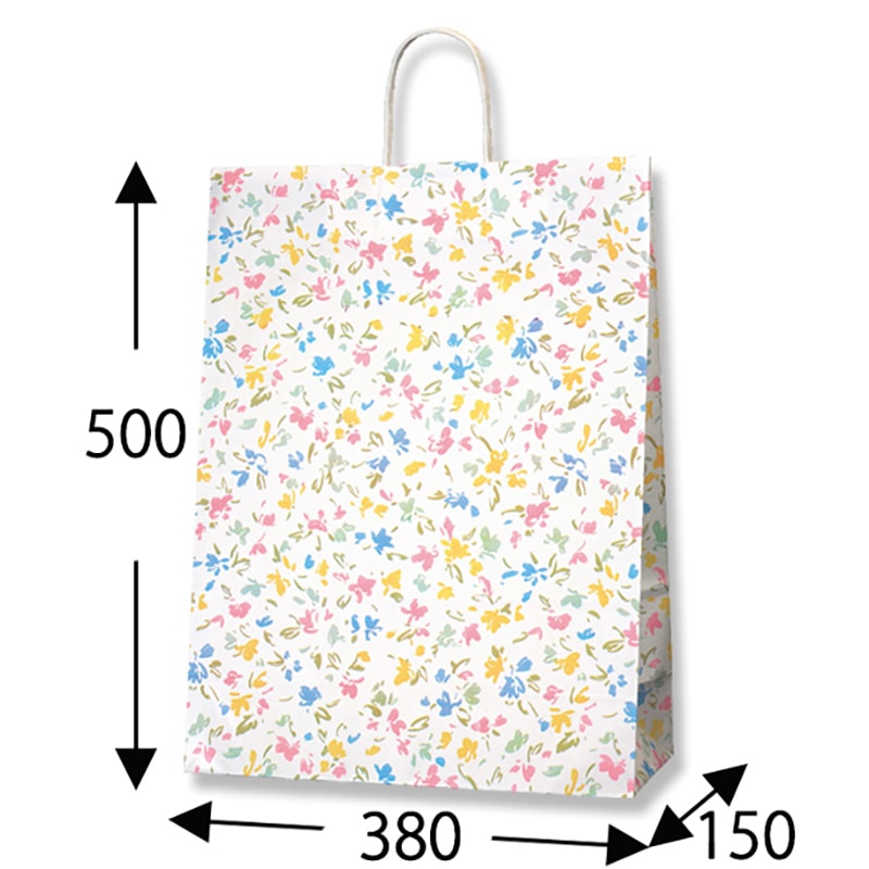 HEIKO 紙袋 25チャームバッグ 25CB カスタムB ペールフラワー 50枚/袋