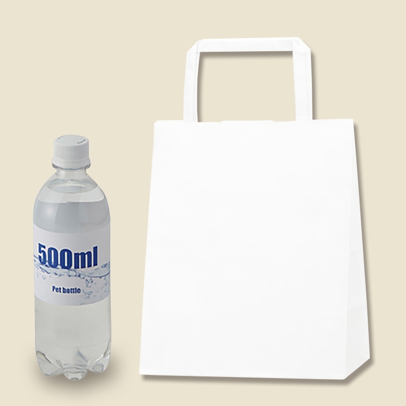 HEIKO 紙袋 H25チャームバッグ 18-1(平手) 晒白無地 50枚/袋